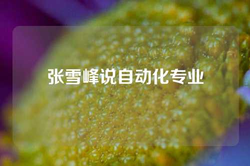 张雪峰说自动化专业