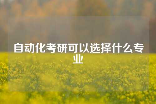 自动化考研可以选择什么专业