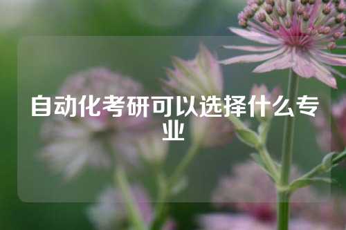 自动化考研可以选择什么专业