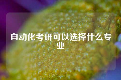 自动化考研可以选择什么专业