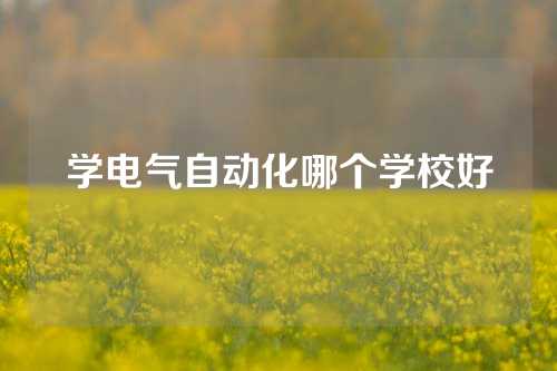 学电气自动化哪个学校好