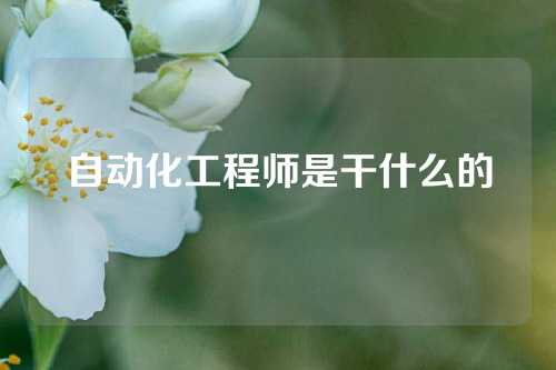 自动化工程师是干什么的