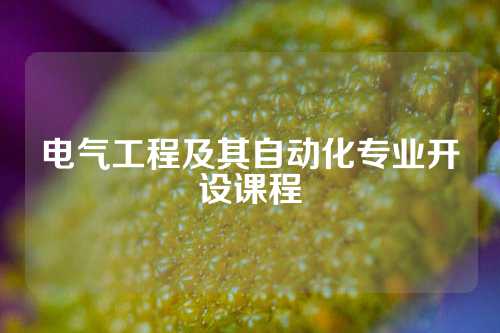 电气工程及其自动化专业开设课程