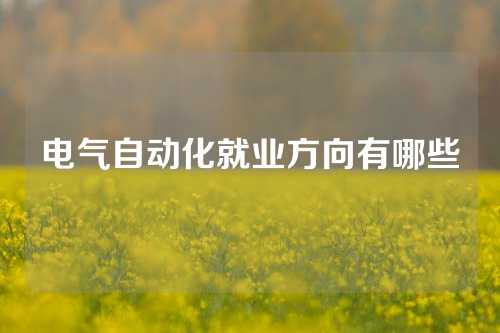 电气自动化就业方向有哪些