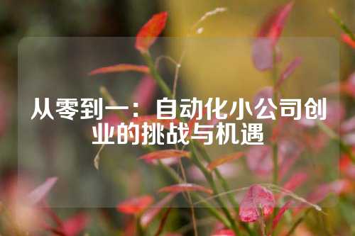 从零到一：自动化小公司创业的挑战与机遇