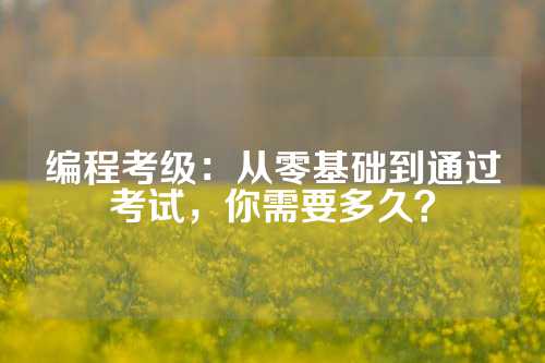 编程考级：从零基础到通过考试，你需要多久？