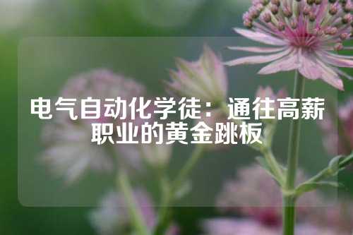 电气自动化学徒：通往高薪职业的黄金跳板