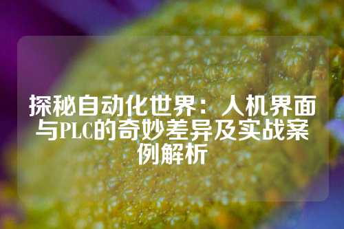 探秘自动化世界：人机界面与PLC的奇妙差异及实战案例解析