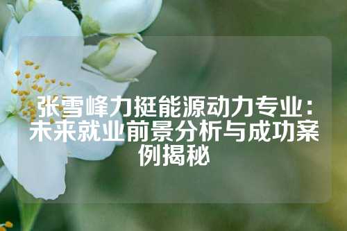 张雪峰力挺能源动力专业：未来就业前景分析与成功案例揭秘